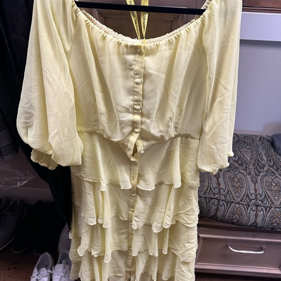 DORRA FLORAL CHIFFON DRESS (YELLOW) - Picture 2 of 3